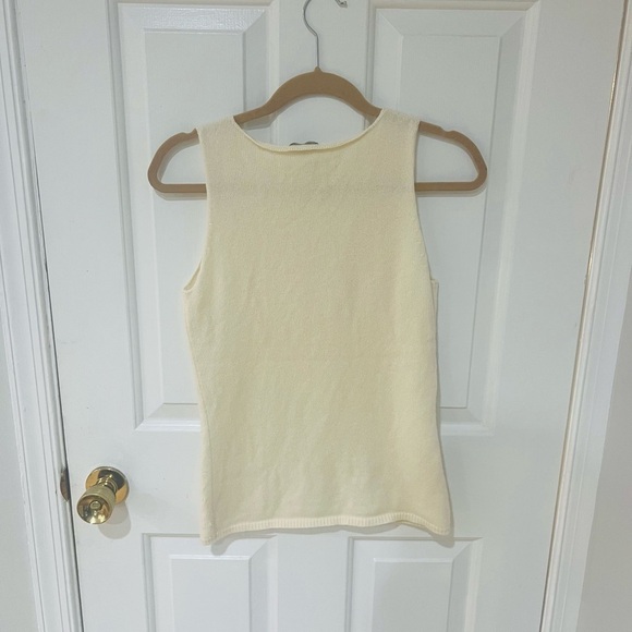 Ann Taylor 100% cashmere tank, cream color small - Picture 2 of 6